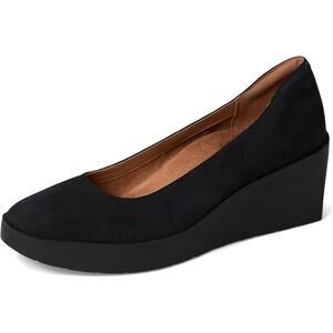 VIONIC Womens Sereno Wedge Heels US 8 M EU 38.5 Black Nubuck Leather NIB